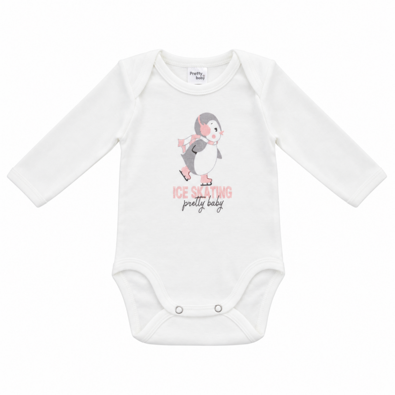 pretty baby Βρεφικό Κορμάκι pretty baby Λ Μακρυμάνικο με Πιγκουινάκι – ice skating
