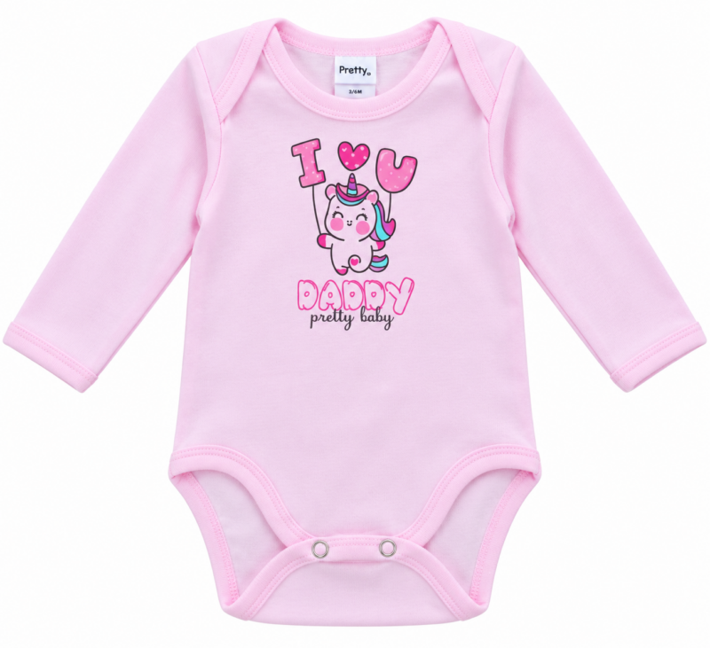 pretty baby Βρεφικό Κορμάκι Μακρυμάνικο με Γατούλα και Καρδούλες Λιλά (Αντιγραφή)