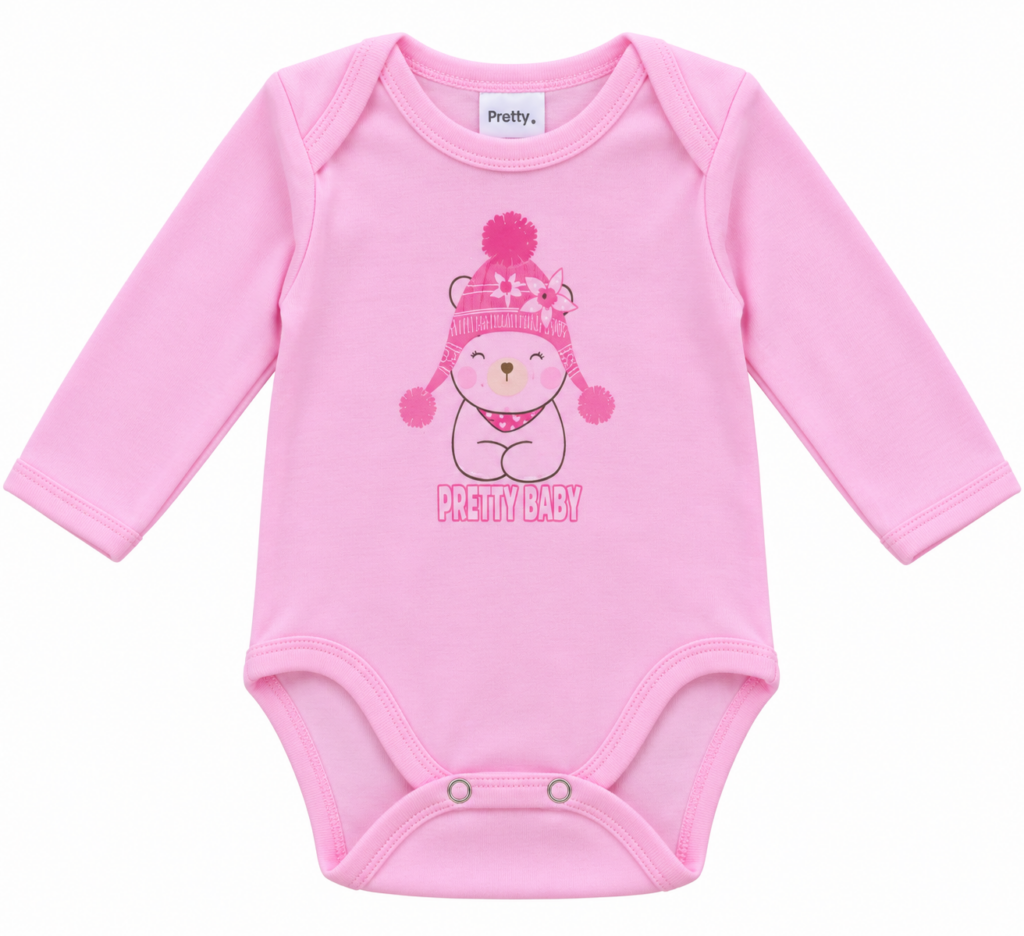 pretty baby Βρεφικό Κορμάκι Μακρυμάνικο Ροζ με Μονόκερο (Αντιγραφή)