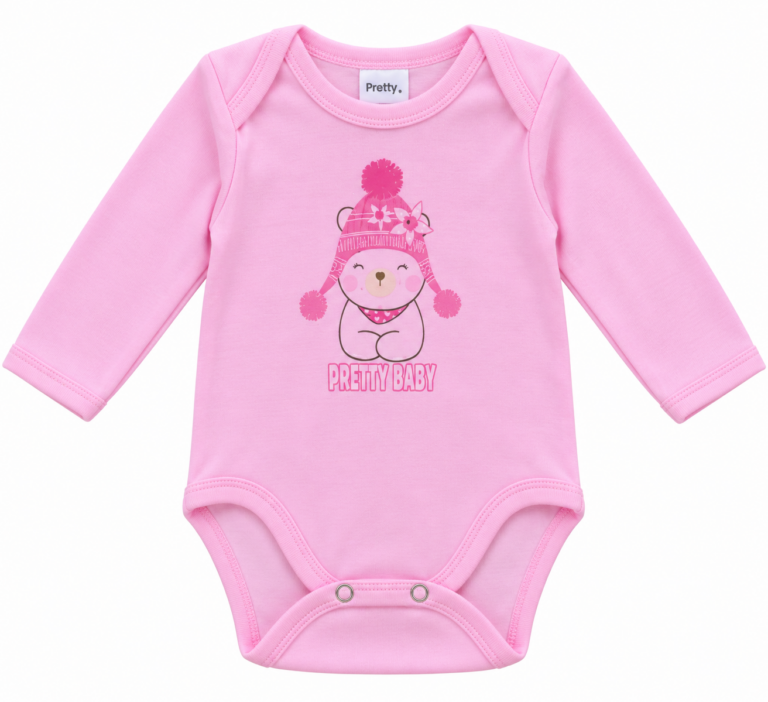 pretty baby Βρεφικό Κορμάκι Μακρυμάνικο Ροζ με Μονόκερο (Αντιγραφή)